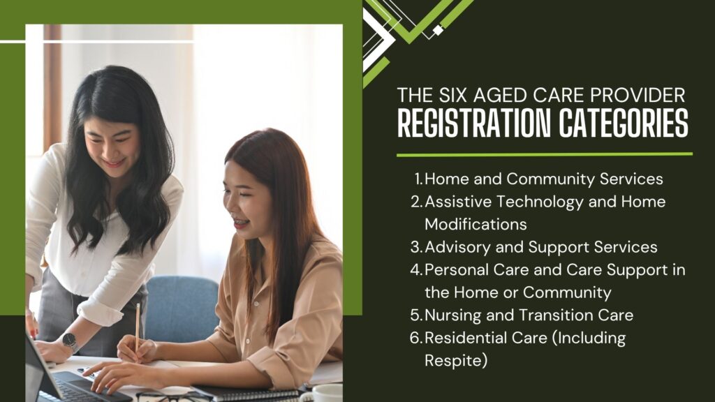 the six aged care provider registration categories