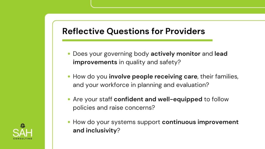 integrity in aged care questions for providers