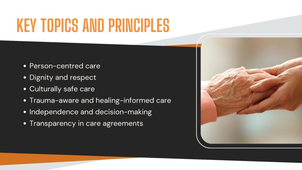 what is standard 1 in aged care - key topics and principles